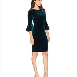 calvin klein green velvet wrap dress Baltic Born Womens Katelyn Velvet Maxi Wrap Dress | Deep Green main image 0